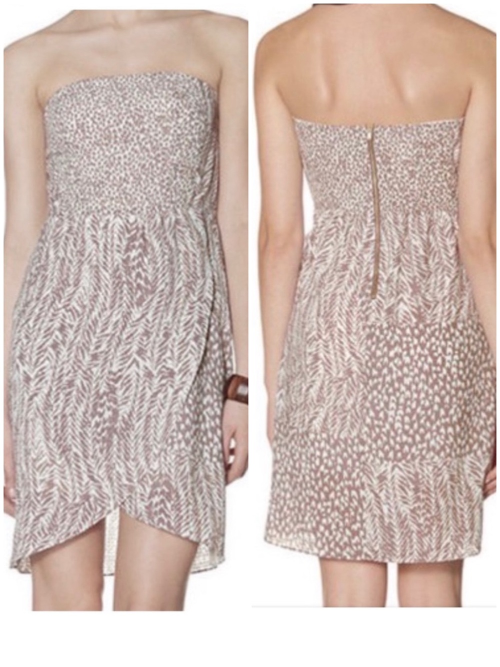 THE LIMITED ANIMAL PRINT STRAPLESS DRESS